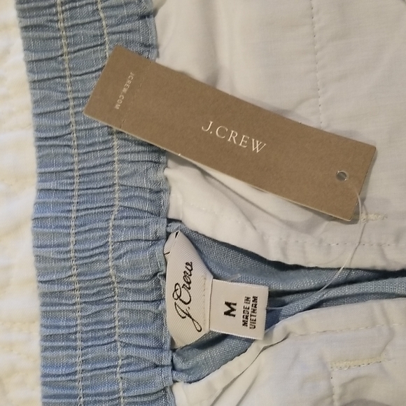 NWT JCrew womens medium tie-waist seaside pant in chambray - Picture 3 of 5